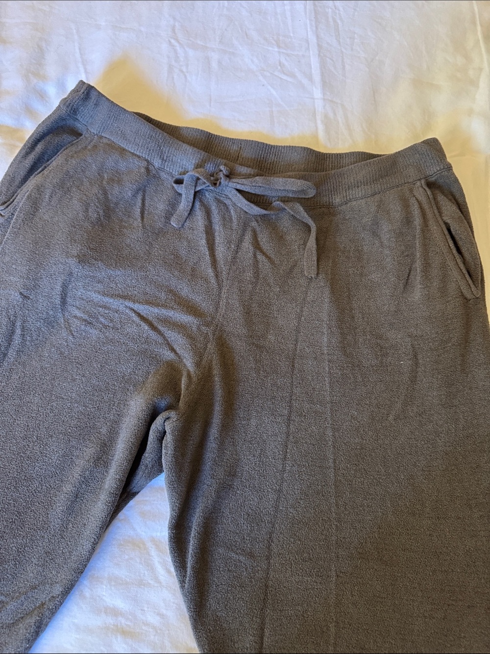 Barefoot Dreams Taupe Plush Drawstring Lounge Pants